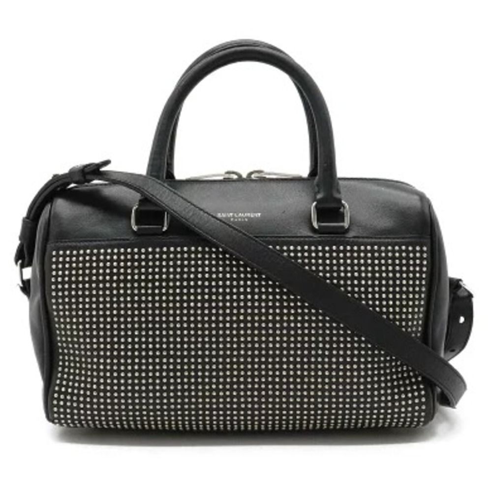 Saint Laurent Paris YSL Yves Baby Duffle Handbag 2WAY Shoulder Bag Leather